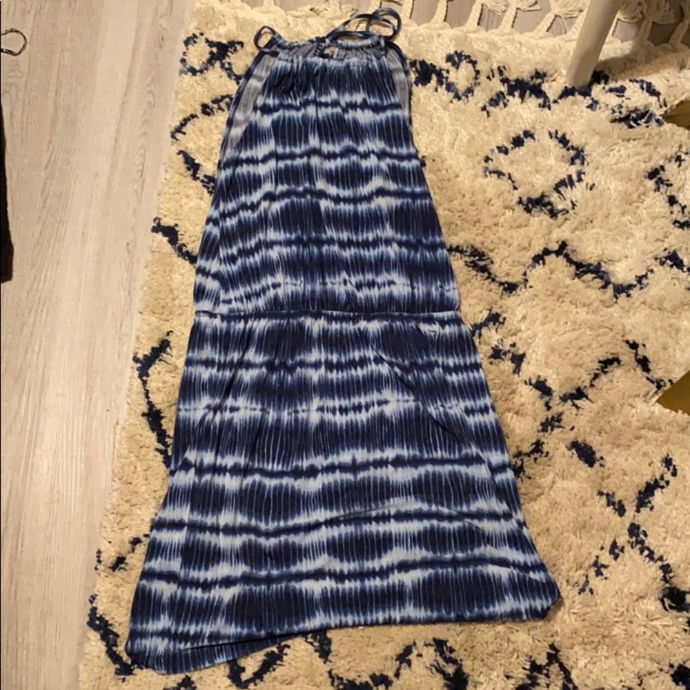 High neck sleeveless tie dye BCBG dress